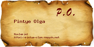 Pintye Olga névjegykártya